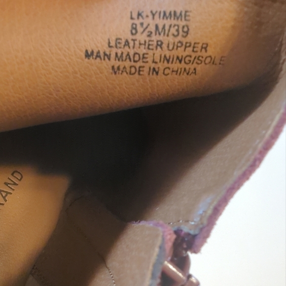 Lucky Brand Yimme Wedge Side Zip Suede Booties Size 8.5 Dusty Rose Pink EUC - Picture 8 of 8